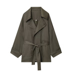 Women's Belt Coat Pleated Trousers