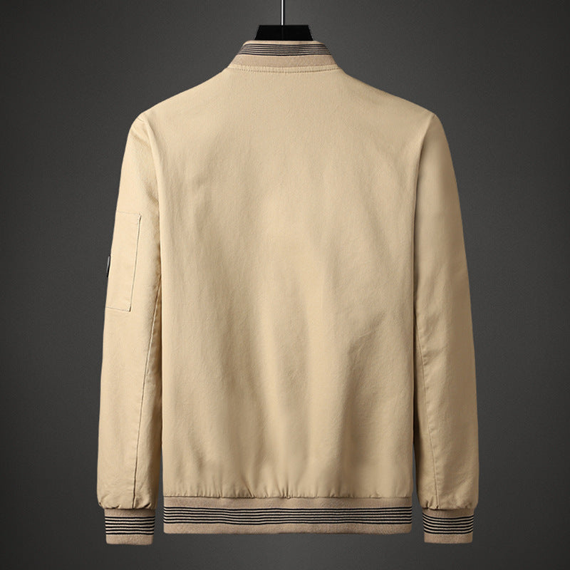 Men's Baseball Collar Casual Jacket Spring And Autumn Coat Men