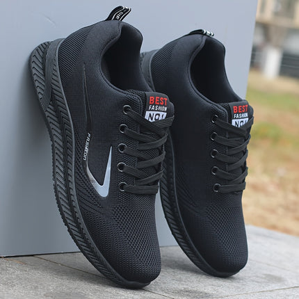 Mens Black 2025 New Style Sneakers Breathable Athletic Shoes