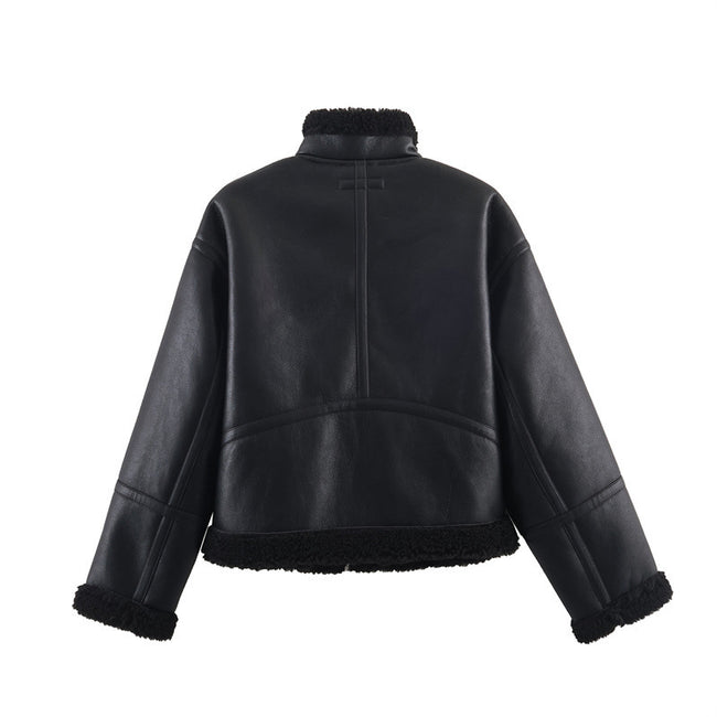 Women's Simple Double-sided Fleece Jacket Main Image