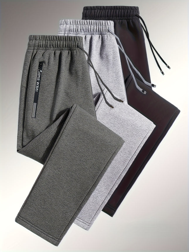 Mens All Season Athletic Jogger Pants With Zippered Pocket