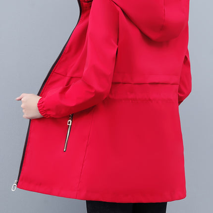Zip Up Hoodie Windbreaker Jacket Casual Long Sleeve Spring