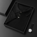 Men's Elbow-sleeved Top Polo Collar Cashmere T-shirt