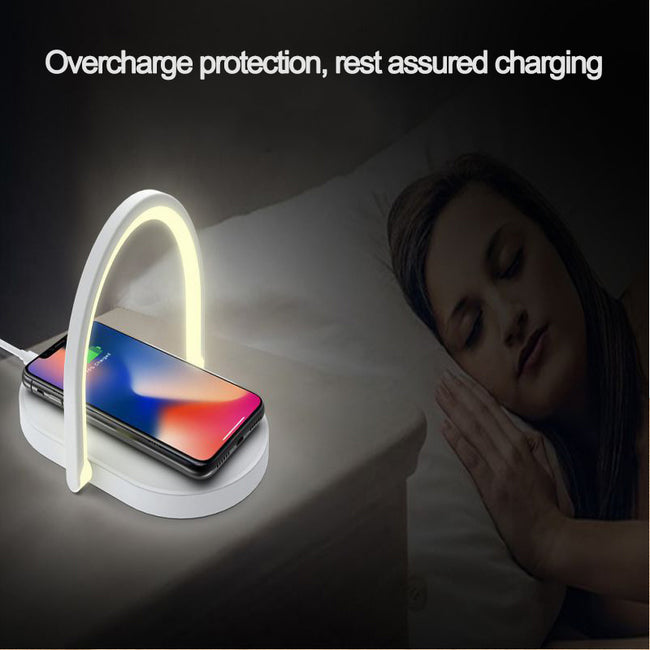3 In 1 Foldable Wireless Charger Night Light Wireless Charging Station Stonego LED Reading Table Lamp 15W Fast Charging Light Main Image