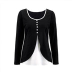 Casual Contrast Color Women's Two-piece Long-sleeved T-shirt