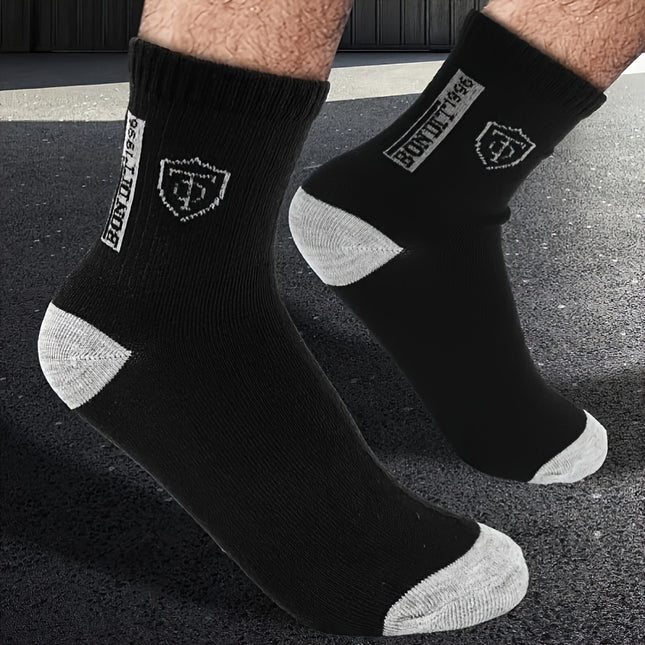 Mens Sports Socks Knit Fabric Alphabet Pattern 20 Pairs