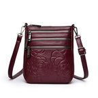 Middle-aged Lady Mother Casual Embossed Shoulder Bag Height