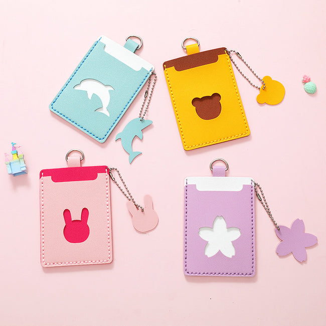 Handmade Diy Cartoon Cute Card Holder Pu Hover Image