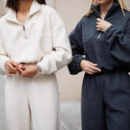 New Polar Fleece Suit Two-piece Long Sleeve Half Pull