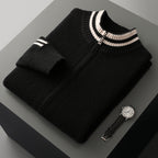 Men's Half-high Collar Knitted Slim-fitting All-matching Striped Korean Sweater