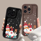 Cute Santa Claus Phone Case Frosted Advanced Christmas Pattern Case For Phone Shockproof Soft Silicone Phone Cover