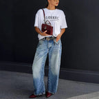 Wide Leg Jeans Stretch Fashion Casual