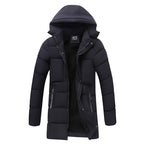 Men's Thick Mid-length Hooded Cotton Jacket