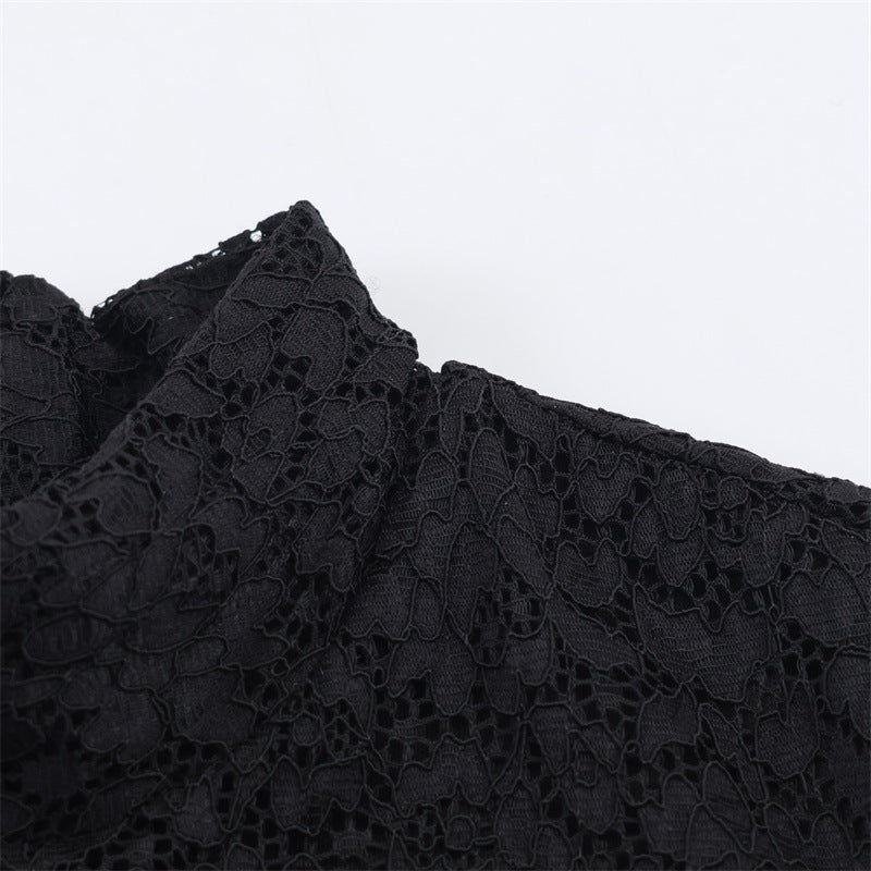 Women's Simple Stitching Lace Short Dress