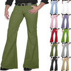 Solid Color Daily Casual Stretch Slim Retro Bell-bottom Pants