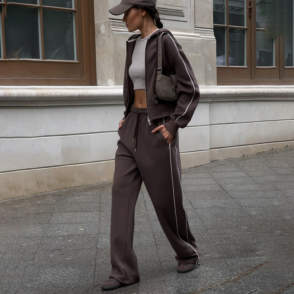 European And American Half-high Collar Double-headed Zipper Sweater