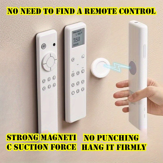 Magnetic Remote Holder Wall Mount No Drill Modern White