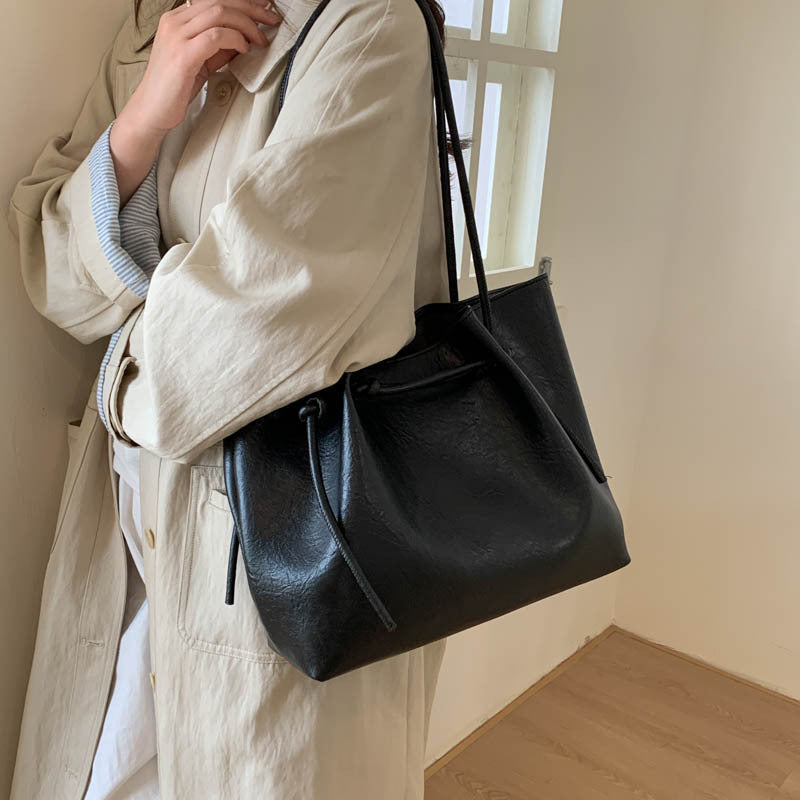 Retro Easy Matching Shoulder Commuter Tote Bag For Work