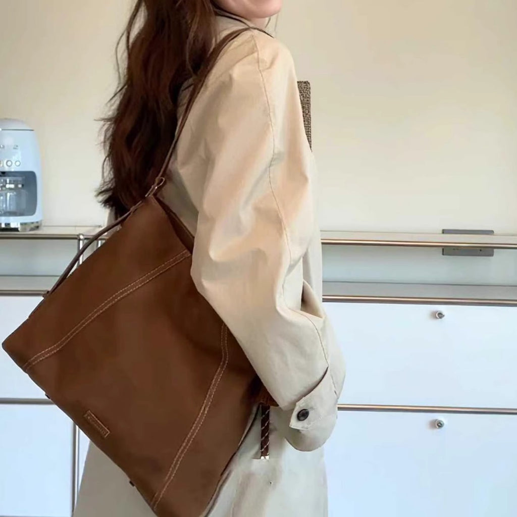 Large Capacity Simple Soft Leather High-grade Suede Messenger Bag