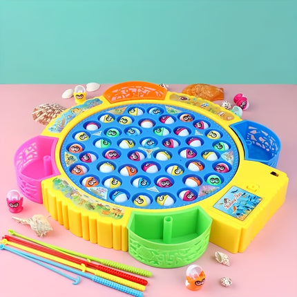 Electric Fishing Game Toy 45 Fish Rotating Rod Gift Ages 3-8