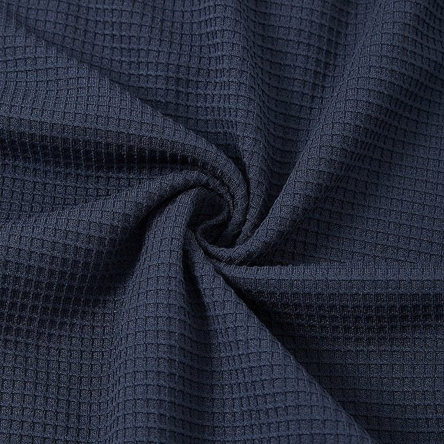 Men's Waffle Contrast Color Pocket Zipped Stand Collar Sweatshirt Main Image