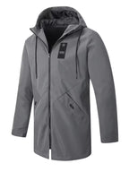 Mid-length Men's Hooded Casual Workwear Shell Jacket Windproof Jacket