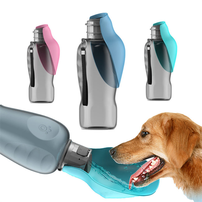 800ml Dogs Water Bottle Portable High Capacity Leakproof Pet Foldable Drinking Bowl Golden Retriever Outdoor Walking Supplies Pet Products Hover Image