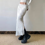 French Elegant Lace Jacquard Twill Skirt