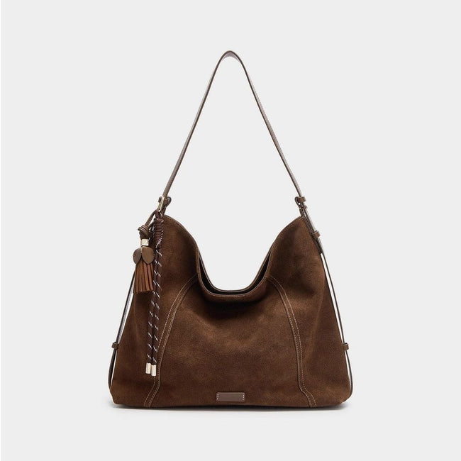 Autumn And Winter Leisure Commuter Large Capacity Deerskin Velvet Vintage Portable Crossbody Tote Bag Hover Image