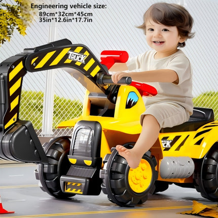 Kids Ride On Excavator Toy Manual Push Digger Loader Durable