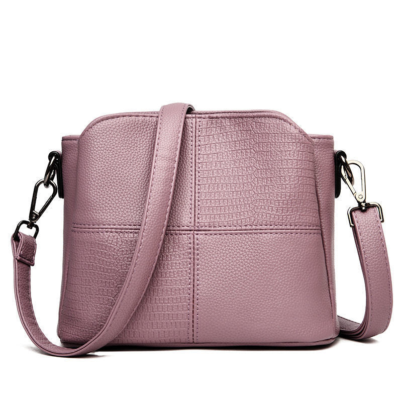 Retro Ladies Bag Simple Leisure Small Bucket Bag Leisure Multilayer One Shoulder Bag