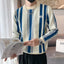Contrast Color Sweater Striped Innerwear Knitwear Long-sleeved Top
