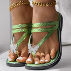 Floral Pattern Flip Flops Comfortable Casual Summer Beach Slippers