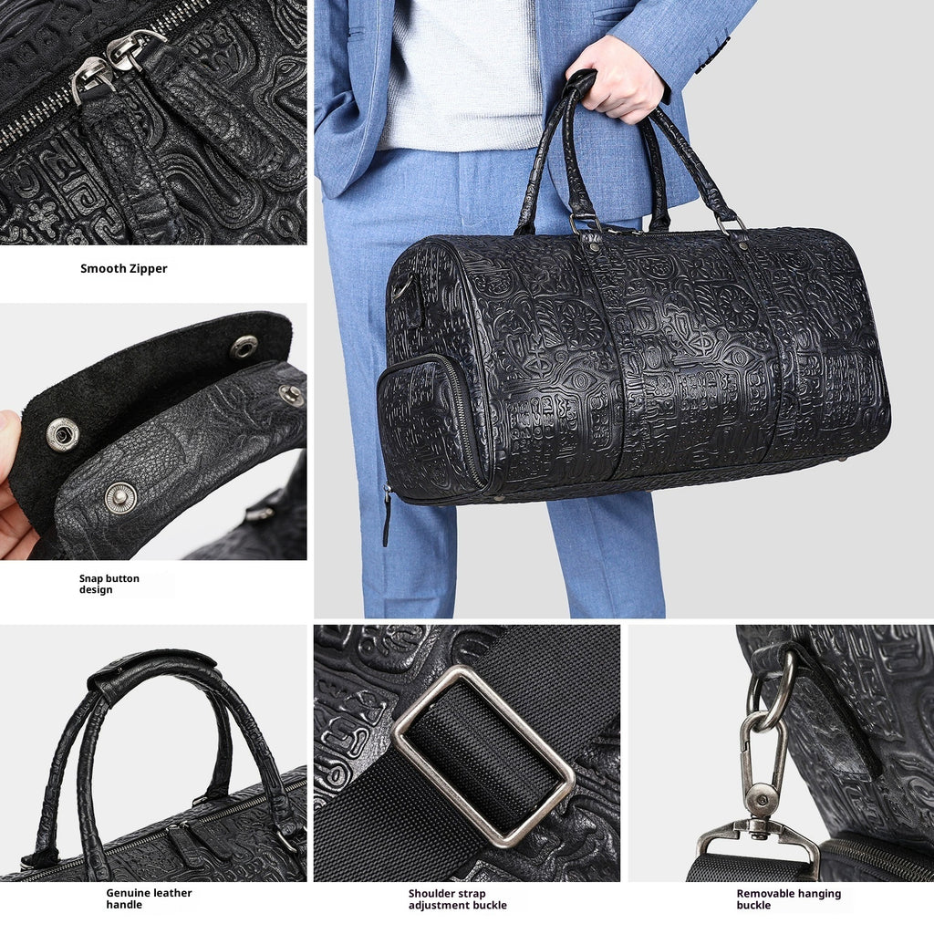 Retro Embossing Design Handbag For Men