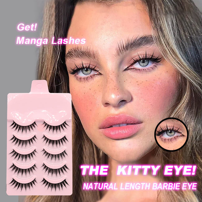 5 Pairs Manga Lashes New Arrival Anime Cosplay Natural Wispy  Korean Makeup Artificial False Eyelashes Hover Image