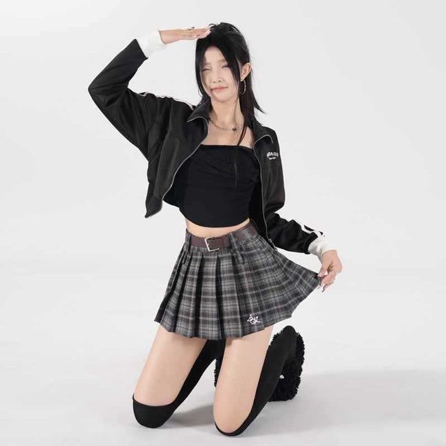 New High Waist American Retro A- Line Skirt Short Hover Image