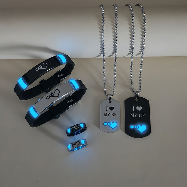 Luminous Love Infinity Jewelry Set 6 Pieces For Couples