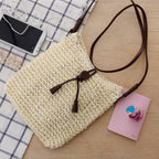 Simple And Elegant Crochet Crossbody Straw Bag