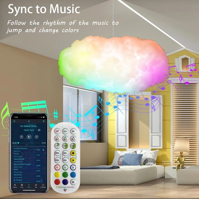 USB Cloud Light APP Control Music Synchronization 3D RGBIC Ambient Light Lightning Simulation Clouds Bedroom Room Light Main Image
