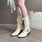 Fashion All-match Comfort And Casual Pointed Toe Chunky Heel Women's Boots