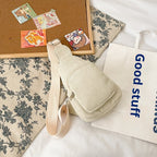 Flannel Corduroy Casual Simple Large Capacity Cross-body Shoulder Chest Bag