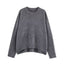 Women's solid color fashionable simple and versatile ribbed knit sweater