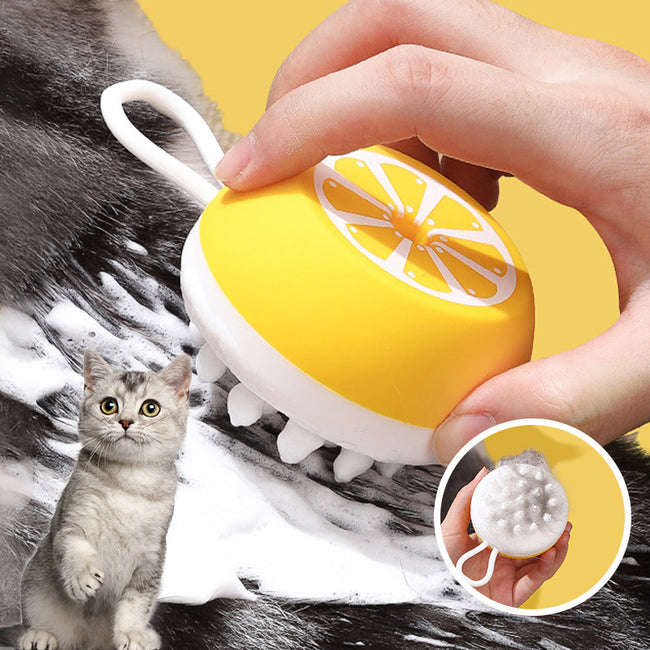 Pet Dog Cat Bath Brush 2-in-1 Pet SPA Massage Comb Soft Silicone Pet Shower Hair Grooming Cmob Dog Cleaning Tool Pets Supplies Hover Image