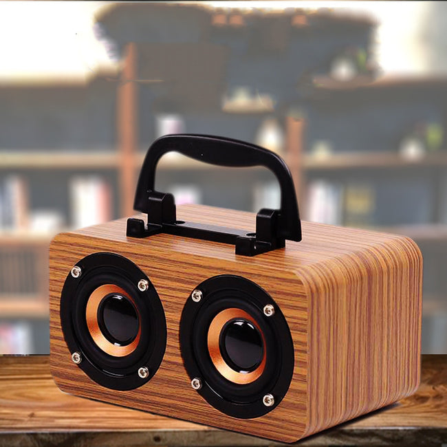 Wooden Wireless Bluetooth Speaker Portable Outdoor Hover Image
