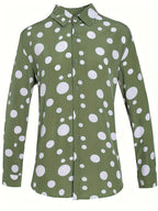 A Casual And Versatile Long-sleeved Shirt With Polka Dot Prints For Teenagers And Men