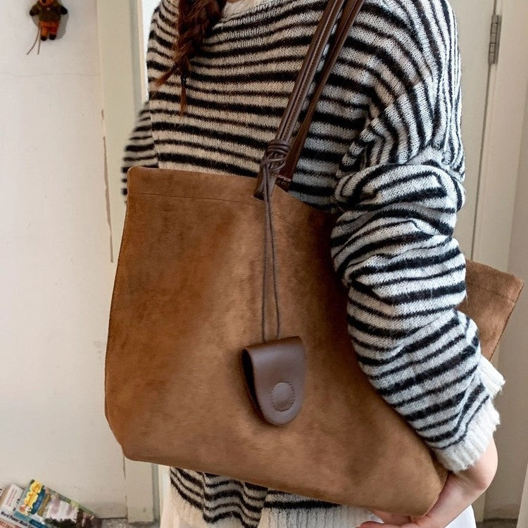 Autumn Winter Retro Suede Large Capacity High-end Shoulder Bag