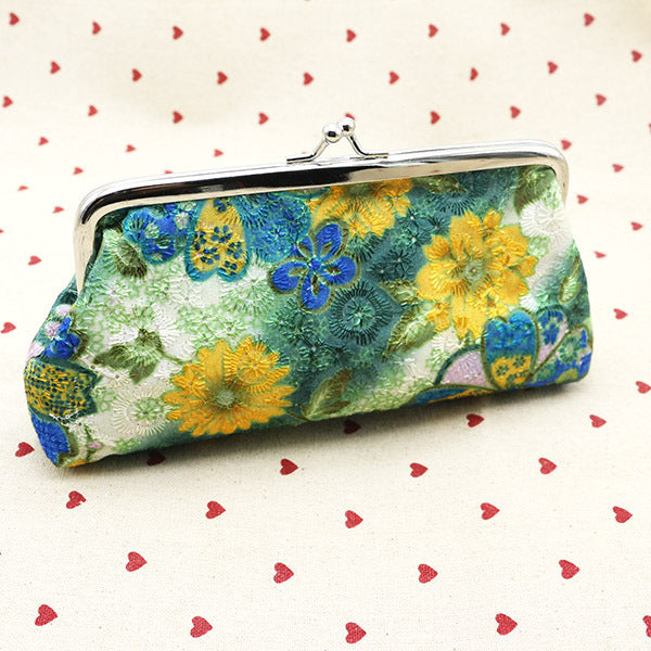 Women's Embroidered Fabric Wallet Long