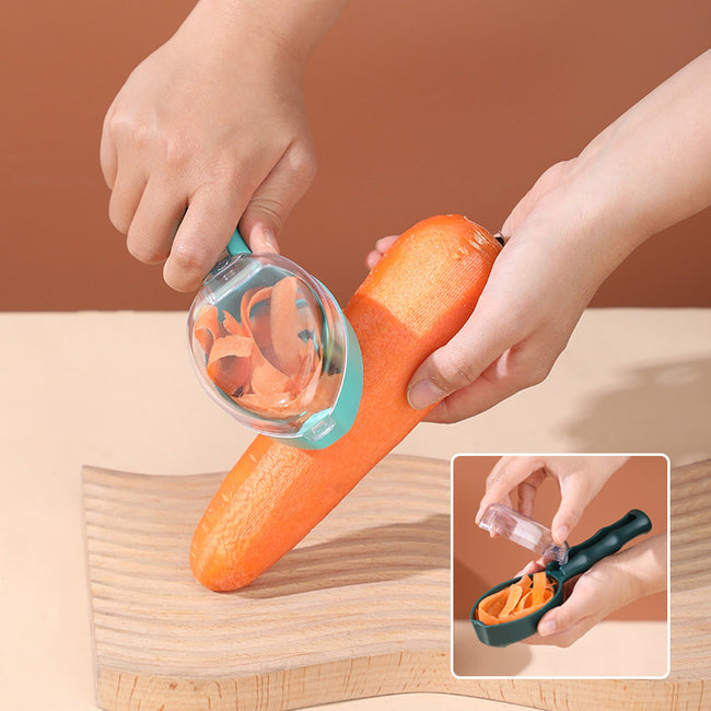 Peeling Knife With Storage Lid Fruit And Potato Peeler Kitchen Gadgets Hover Image