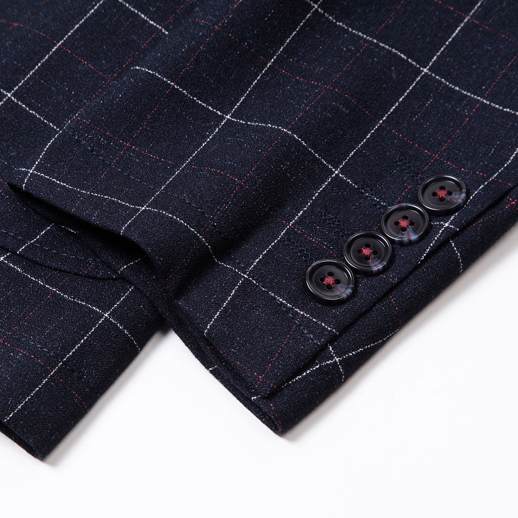 New Casual Men's Jacquard Checkered Suit