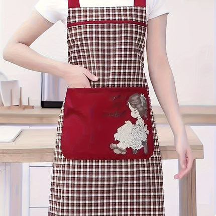 Fashionable Kitchen Apron Breathable Fabric Korean Style